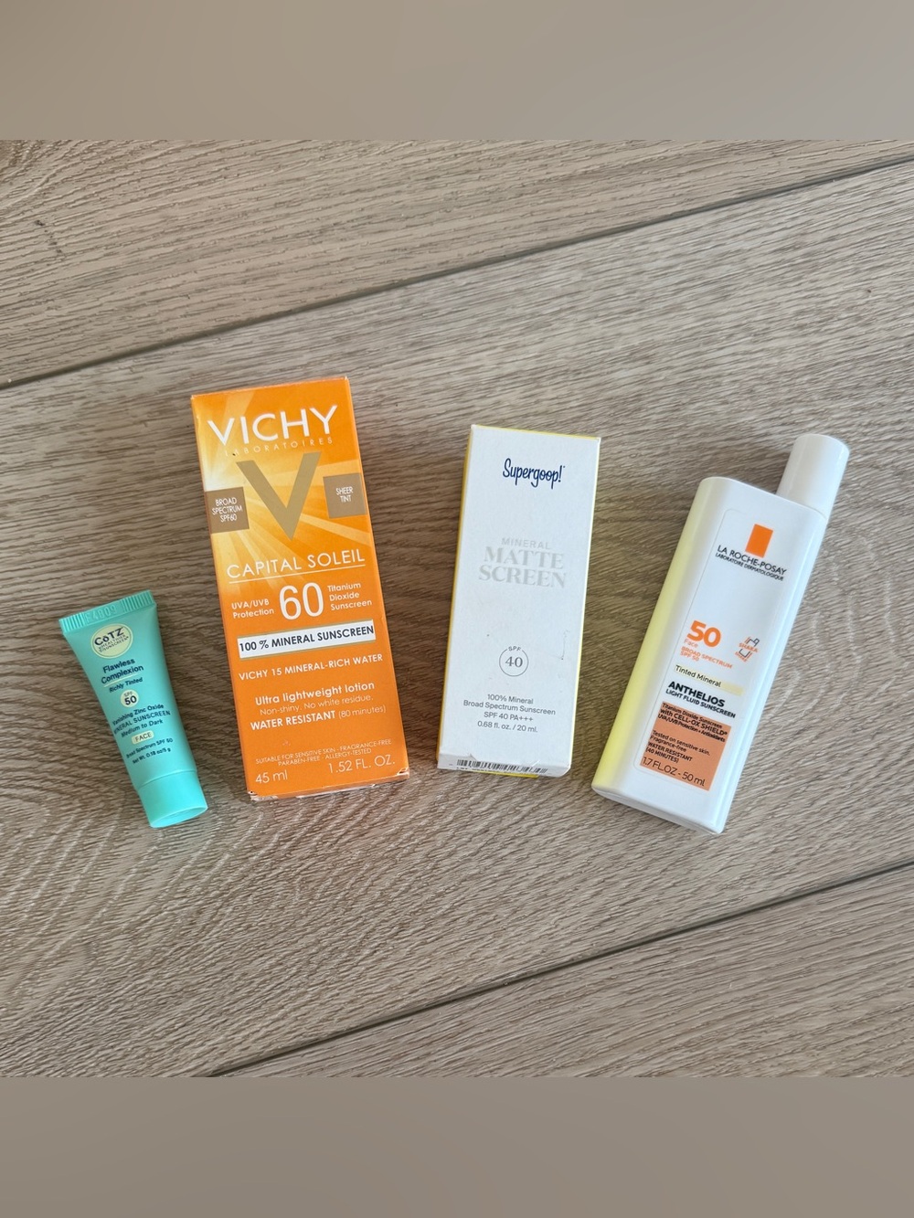 Tinted SPF Sampler Lot - Mineral La Roche Anthelios Supergoop Vichy Cotz